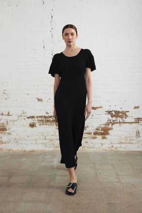 Sita Murt/ Rib Knit Long Dress In Black