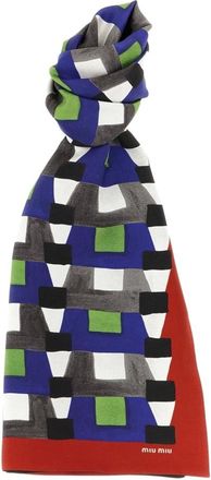 Miu Miu Zijden sjaal met geometrische print - Dames - Accessoires - Veelkleurig - Maat: ONE Size Zijde