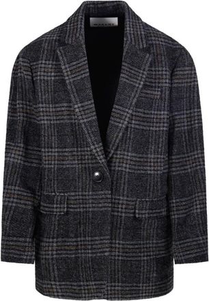 Isabel Marant Tailored Plaid Blazer With Single Button Closure
