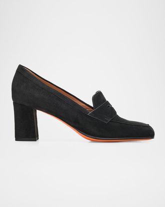 Santoni Carla 65MM Suede Pumps