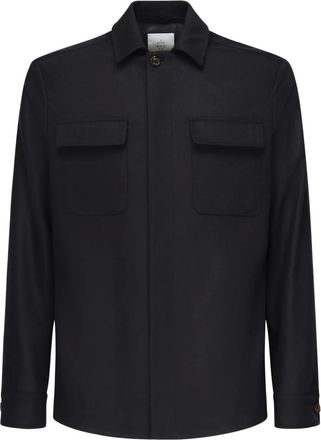 Eleventy Giacca-camicia con tasche - Blu