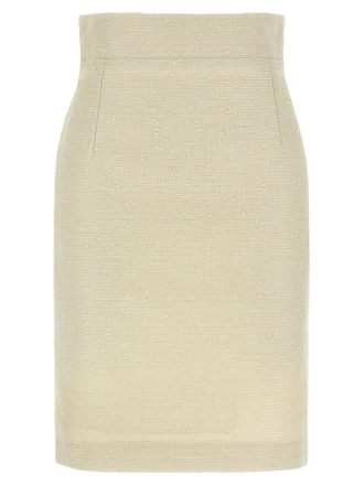 Tagliatore Beige Cotton Midi Womens Skirt
