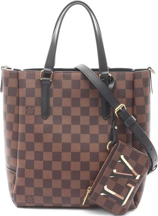 Louis Vuitton Borsa tote Belmont a quadri - Marrone
