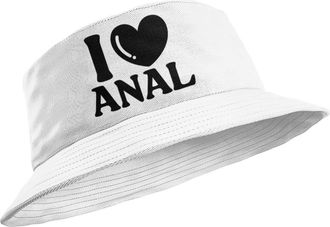Generic Funny Rude I Love Bucket Hat I Love Anal (UK, Alpha, L, White)