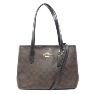 Coach Black Dark Brown Pvc Tote Bag (Pre-Owned)