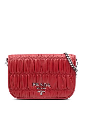 Prada 2000-2025 Nappa Gaufre Chain Flap Bag crossbody bag - Red