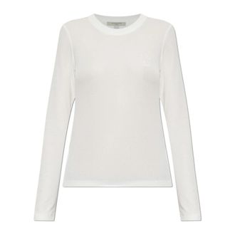AllSaints Riona Top met Lange Mouwen - Dames - Longsleeves - Beige - S - Leer - Tops