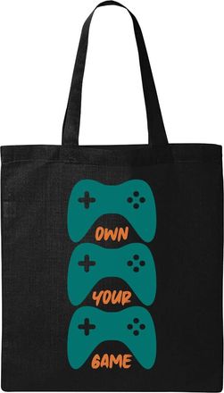 Generic Own Your Game Natural Ecological Cotton Tote Bag Black