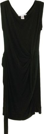 Diane Von F&uuml;rstenberg Diane Von Furstenberg Black Classic Draped Dress Size S