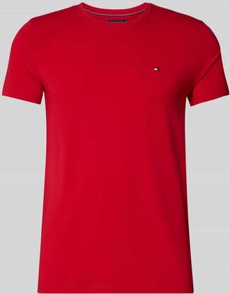 Tommy Hilfiger Slim Fit T-Shirt aus Baumwoll-Mix in Rot, Gr&ouml;&szlig;e XXL