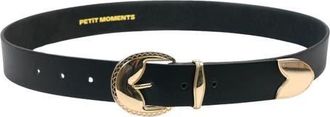 Petit Moments Canyon Faux Leather Belt in Black/Gold at Nordstrom, Size X-Small