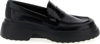 Tod's Brushed Calf Leather Loafers - Dames - Loafers - Zwart - 41 EU - Leer - Schoenen