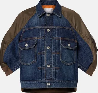 sacai Giacca in denim e twill