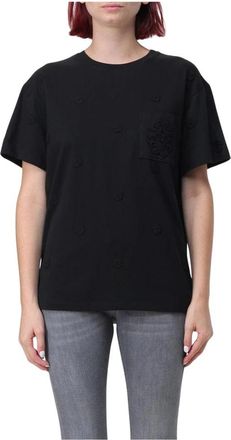 Twinset Bloemenzak T-shirt - Dames - T-shirts - Zwart - 2XS - Tops