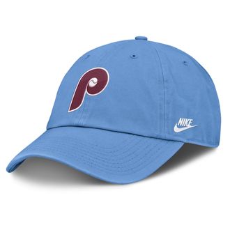 Nike Philadelphia Phillies 80s Cooperstown Club Nike Mens MLB Unstructured Adjustable Hat in Blue | NB014EYPHP-GF1