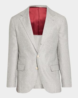 Brunello Cucinelli Overplaid Silk-Cashmere Sport Coat