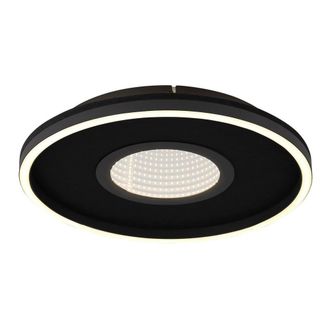 Netlighting Emory Integrated LED Semi Flush Ceiling Light Matt Black LED 3000K