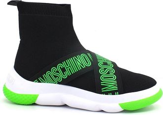 Love Moschino Gebreide sneakers in sokstijl - Dames - Sneakers - Zwart - 37 EU - Schoenen
