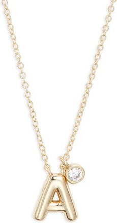 Chelsea28 Goldtone Initial Pendant Necklace in A- Clear- Gold at Nordstrom