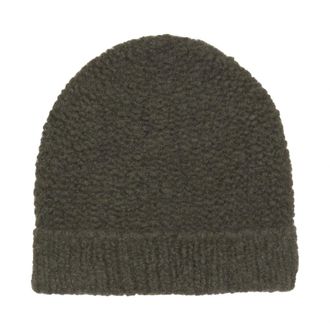 Cortana Iglo- donkergroene kasjmier en zijden gebreide muts - Dames - Hoeden - Groen - M - Kasjmier - Accessoires
