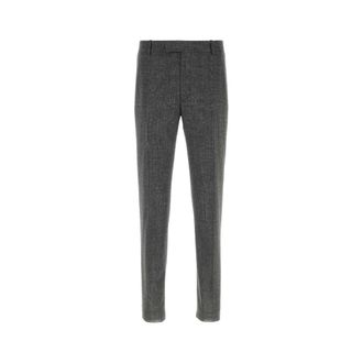 Alexander McQueen Embroidered Wool Cigarette Pant - male - Alexander McQueen - Suit Trousers - Black - XL - Trousers