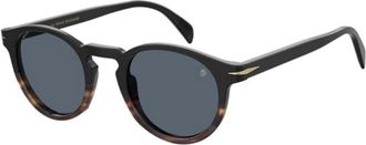 Eyewear by David Beckham Zwarte Acetaat Zonnebril voor Mannen - Heren - Zonnebrillen - Zwart - 49 MM - Accessoires