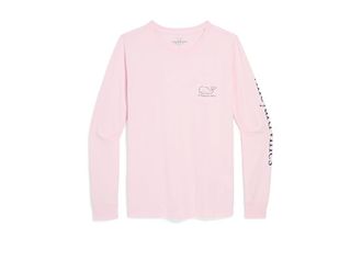 Vineyard Vines Long Sleeve Whale Print T-Shirts Womens Clothing Pink Drink : XL, Cotton