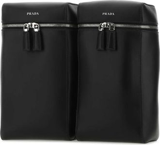 Prada Mens Black Leather Backpack F0002 Zaini