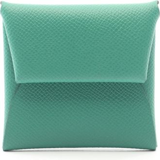 Herm&egrave;s Green Epsom Leather Leather Coin Purse/Coin Case (Pre-Owned)