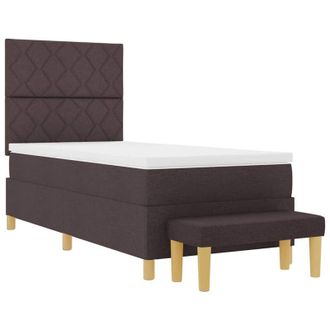 vidaXL Cama Tipo Box Spring Marr&oacute;n Oscuro 100 X 200 Cm Tela Vidaxl