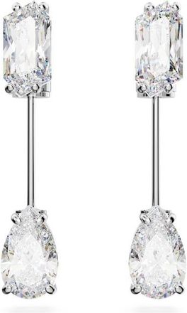 Swarovski Rhodium Plated Mesmera Bar Earrings