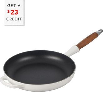 LE CREUSET Signature 10.25In Round Fry Pan With Wood Handle With $23 Credit