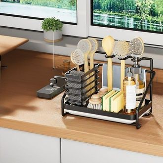 OEM Mensola Da Cucina Lineare In Acciaio Inox Con Drenaggio Efficiente, Facile Installazione E Design Compatto, 251517 Cm Nero
