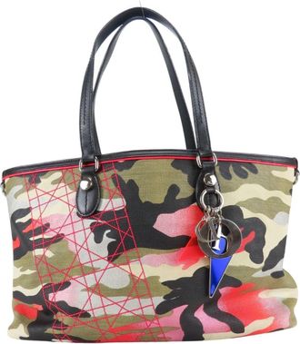 Dior Pink Canvas Leather Tote Bag (Pre-Owned)