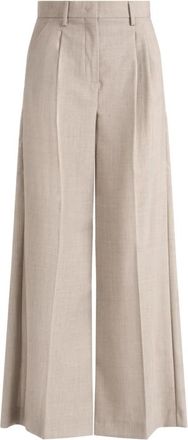 Max Mara Broeken, Dames, Beige, 3Xs, Wol, Wkdovvio Wijde Broek