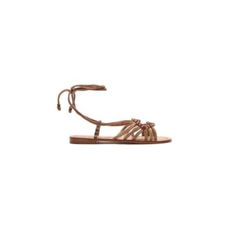 Maliparmi Flat Sandals, female, Red, Size: 11 US Cuts & Beads Sandal