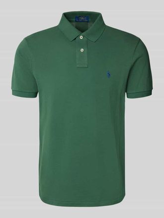 Polo Ralph Lauren Custom Slim Fit Poloshirt mit Label-Stitching in Hellgruen Melange, Gr&ouml;&szlig;e XL