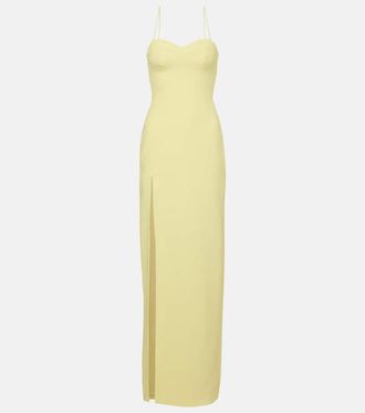 DAVID KOMA Side-slit corset gown