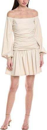 Susana Monaco Off-Shoulder Poet Low-Waist Mini Dress
