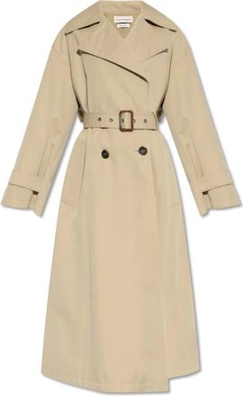 Alexander McQueen Katoenen trenchcoat - Dames - Trenchcoats - Beige - S - Katoen - Jassen