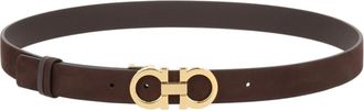 Ferragamo Dark Brown Textured Reversible Belt