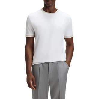BOSS Tessler Slim Fit Cotton Ringer T-Shirt in White at Nordstrom, Size Xx-Large