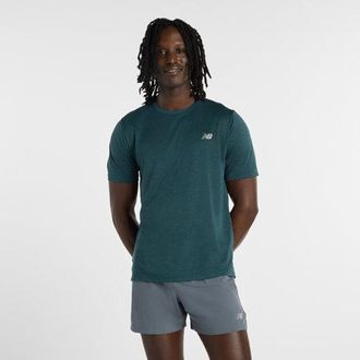 New Balance Mens RC Essential T-Shirt in Green/Grey Poly Knit, size 2X-Large