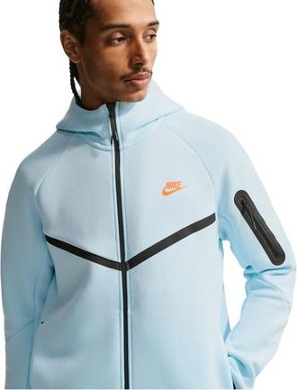Nike Mens Tech Fleece Full-Zip Windrunner Hoodie - Blue/Orange Size 3XL