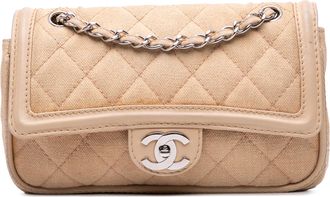 Chanel Pre-owned Womens Classic Flap Crossbody Bag - Nude Textile - One Size