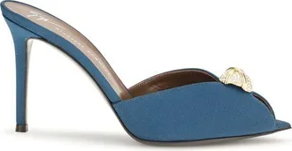 Giuseppe Zanotti Blue Calf Leather Bos Taurus Stiletto Heel Womens Sandals