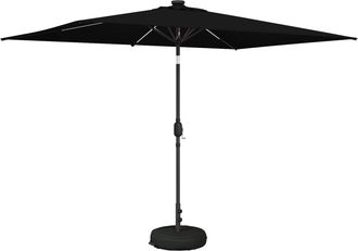 vidaXL Parasol De Jard&iacute;n Con Luces Led Y Base 200 X 300 Cm Poli&eacute;ster Vidaxl