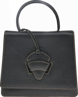 Loewe Barcelona Top Handle Leather Black Leather Handbag (Pre-Owned)