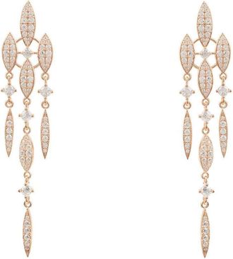 Latelita London Valencia Statement Drop Earring White Cz Rose Gold