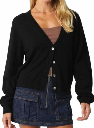 Olivaceous Knit Buttoned Cardigan In Black